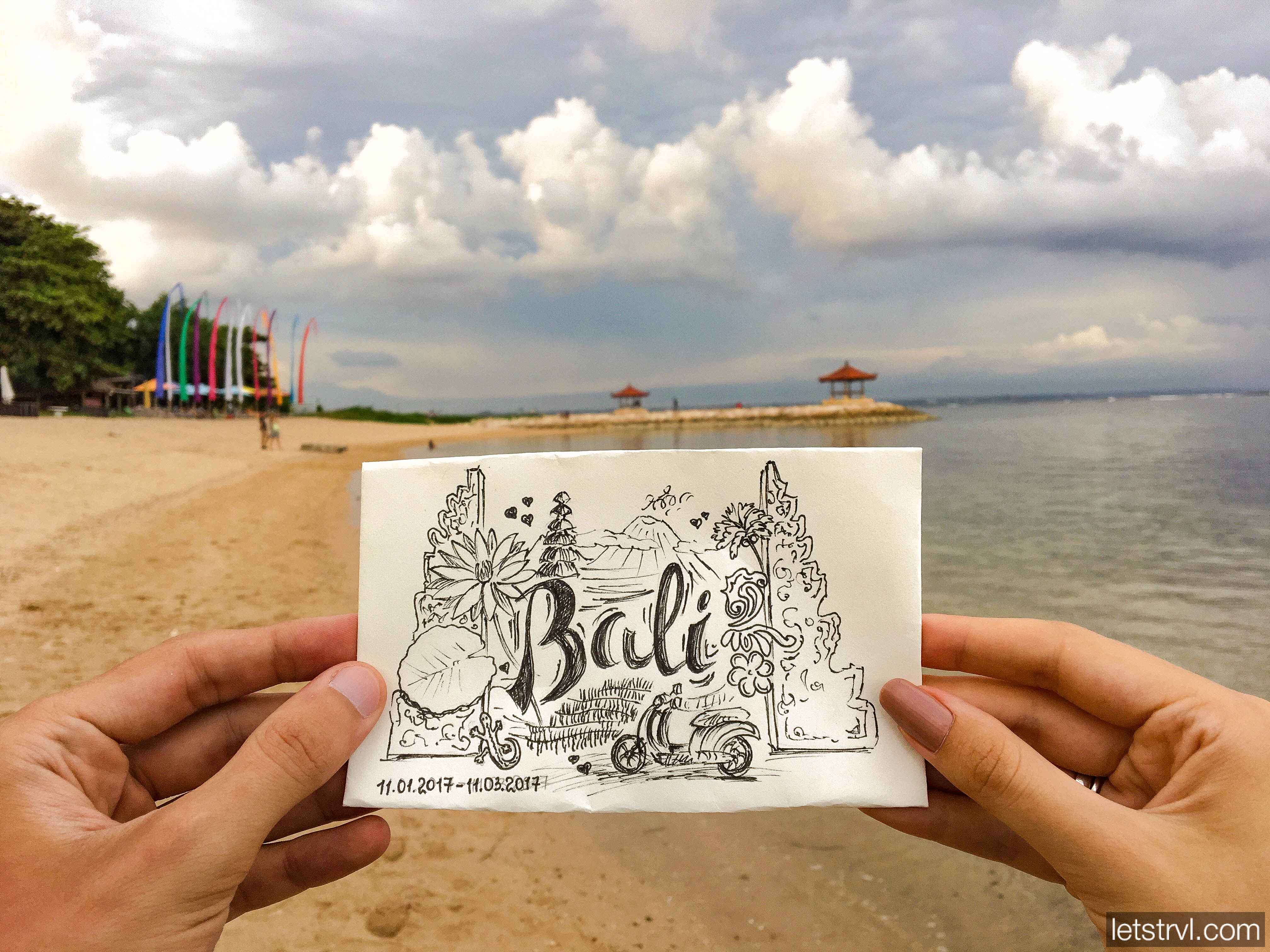 Скетч-рисунок о Бали